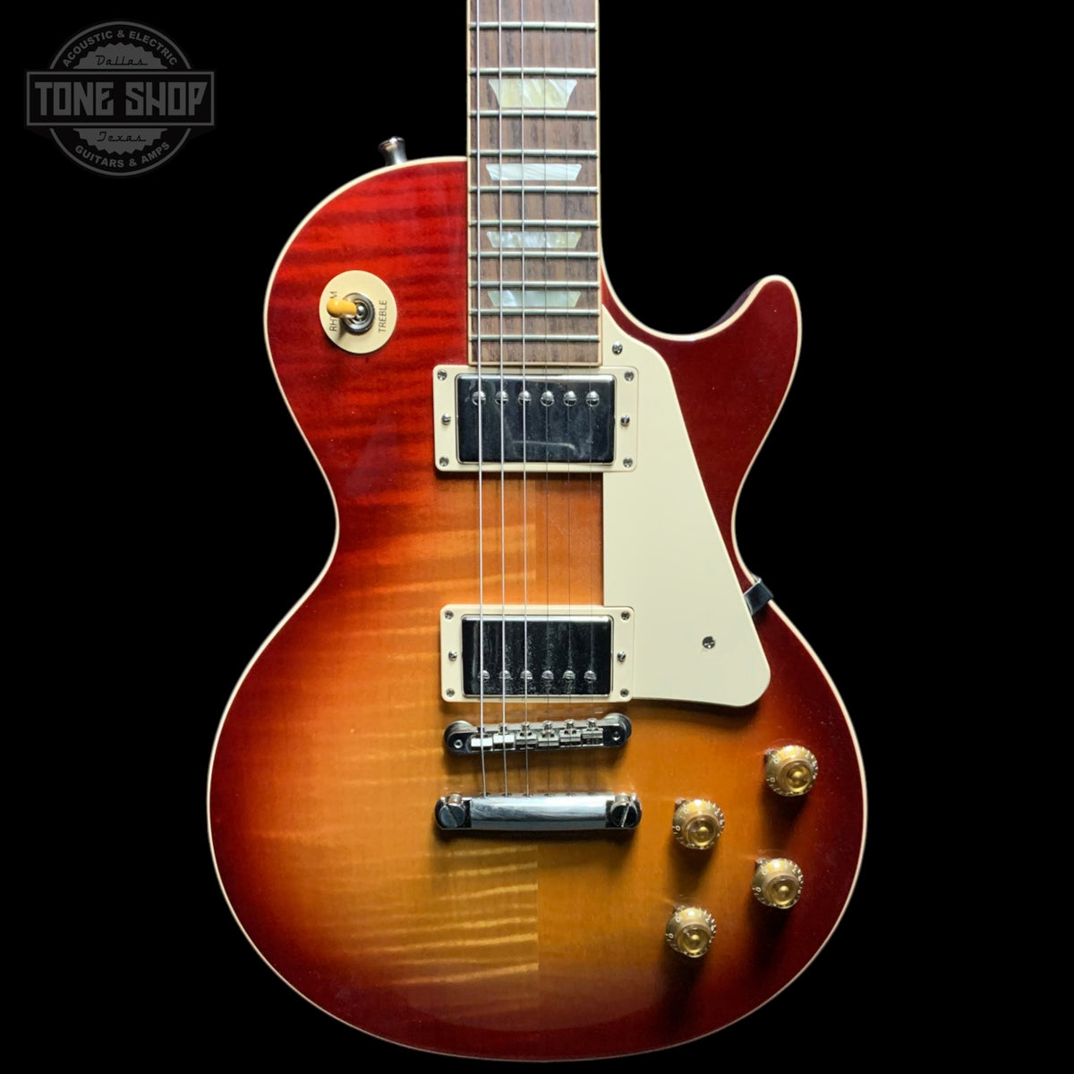 Front of Used 2019 Gibson Les Paul Standard 50s Heritage Cherry Burst TFW3712.