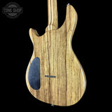 Back angle of Used Kiesel CT624M Blue Quilt Top Black Limba.