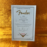 Certificate of authenticity for Used 2010 Fender Custom Shop 1960 Strat NOS Shell Pink GH.