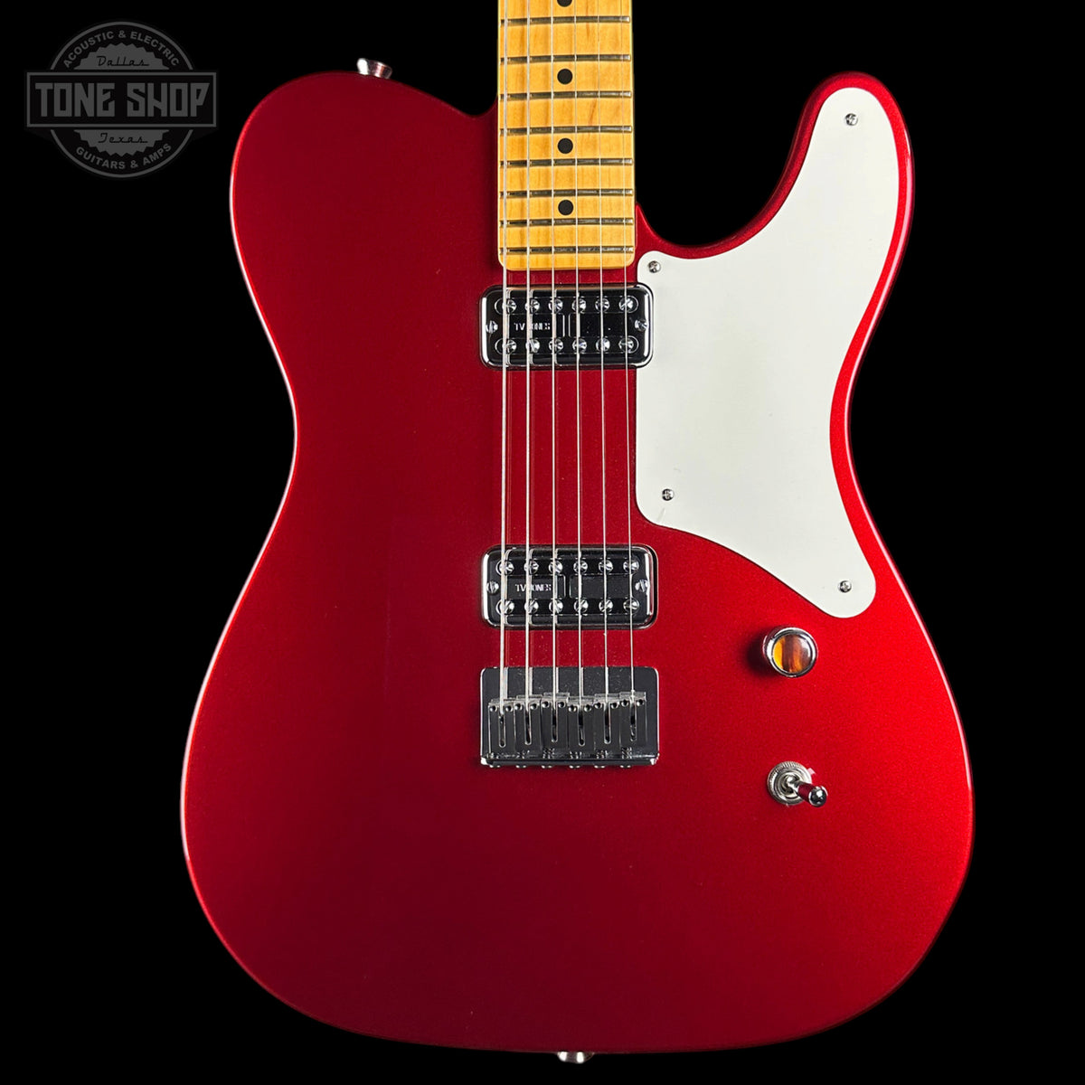 Front of Used 2026 Fender 75th Anniversary Cabronita American Pro Telecaster Candy Apple Red.
