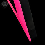 Pink guitar pick on a black background with 'Tone Shop' logo.