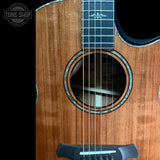 Close up of soundhole of Used 2024 Taylor 914ce Builders Edition Sinker Redwood / Honduran Rosewood.
