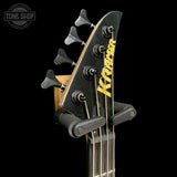 Headstock of Used Kramer Desciple D-1 Bass Guitar Thundercracker Purple Metallic TFW3768.