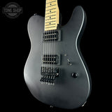 Electric guitar with a satin finish on a black background, featuring the Tone Shop logo.