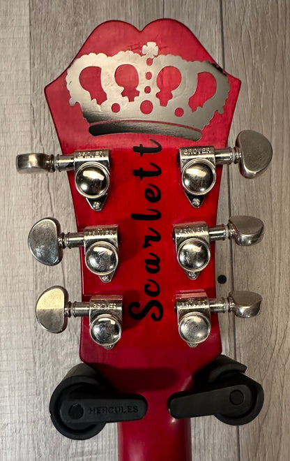 Back of headstock of Used 2012 Epiphone Dot Cherry Red w/case TSS3835
