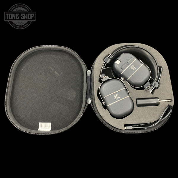 Open case with Used Boss Waza-Air Wireless Guitar Headphone Amp TFW3774.