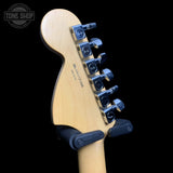 Back of headstock of Used 2014 Fender FSR American Special Hand-Stained Stratocaster Honey Burst.
