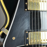 Scratches on body of Used 2016 Epiphone Les Paul Custom Ebony Left Handed.