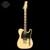 Full frontal of Used 2015 Fender Limited Edition American Standard Telecaster HH Olympic White.