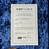 ESI USA certificate of authenticity on a blue textured background