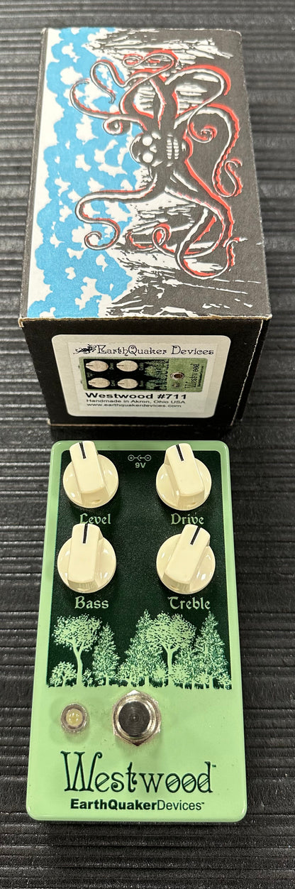 Top with box of Used EarthQuaker Devices Westwood Transparent Overdrive Pedal w/box TSS3859