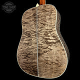 Back angle of Martin Custom Shop  42 Style Torch Motif Adirondack/Master Grade Quilt Maple.