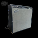 Left angle of Used 2012 Fender '65 Super Reverb Reissue 4x10 TFW3795.