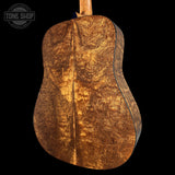 Back angle of Martin Custom Shop  18 Style Dread Adirondack/Quilted Mahogany.