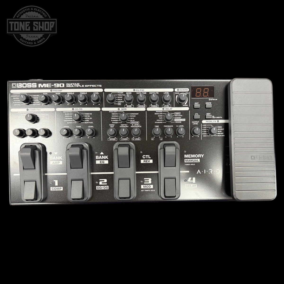 Top of Used Boss ME-90B Bass Multi-effects Processor.