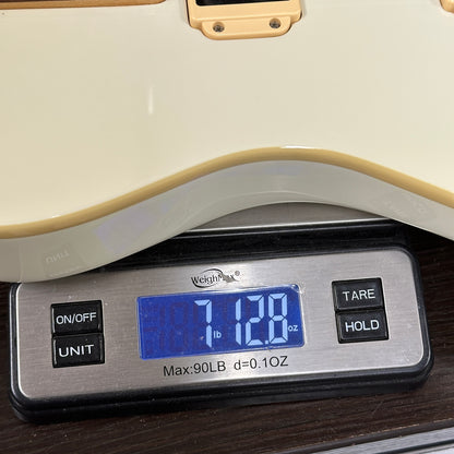 Used Ernie Ball Music Man Reflex White on scale displaying weight.