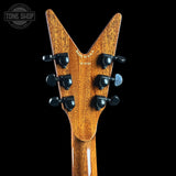 Back of headstock of Dean USA ML Floyd Flame Top Slime.