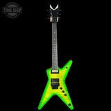 Full front of Dean USA ML Floyd Flame Top Slime.