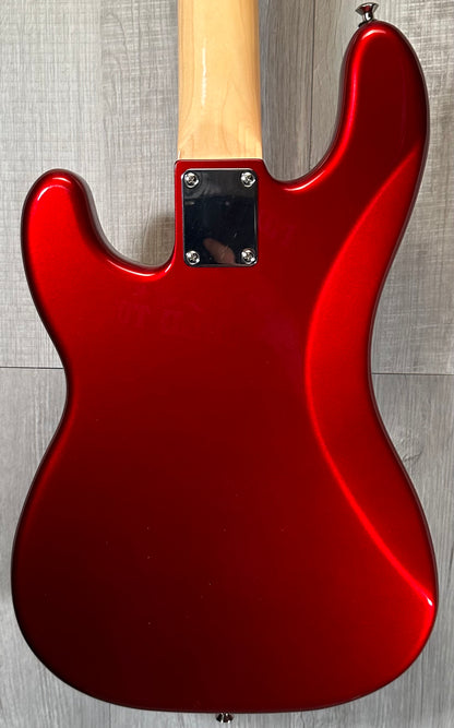 Back of Used Fender MIJ Heritage 60 Precision Bass Candy Apple Red w/HiMass Bridge & Hipshot Tuners w/bag TSS3872