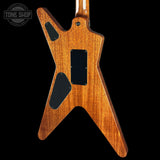 Back angle of Dean USA ML Floyd Flame Top Slime.