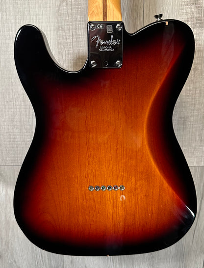 Back of Used 2015 Fender American Standard Telecaster 3-Tone Sunburst w/case TSS3886