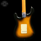 Back of body of Used 1999 Fender Classic Series Stratocaster 2 Color Sunburst.
