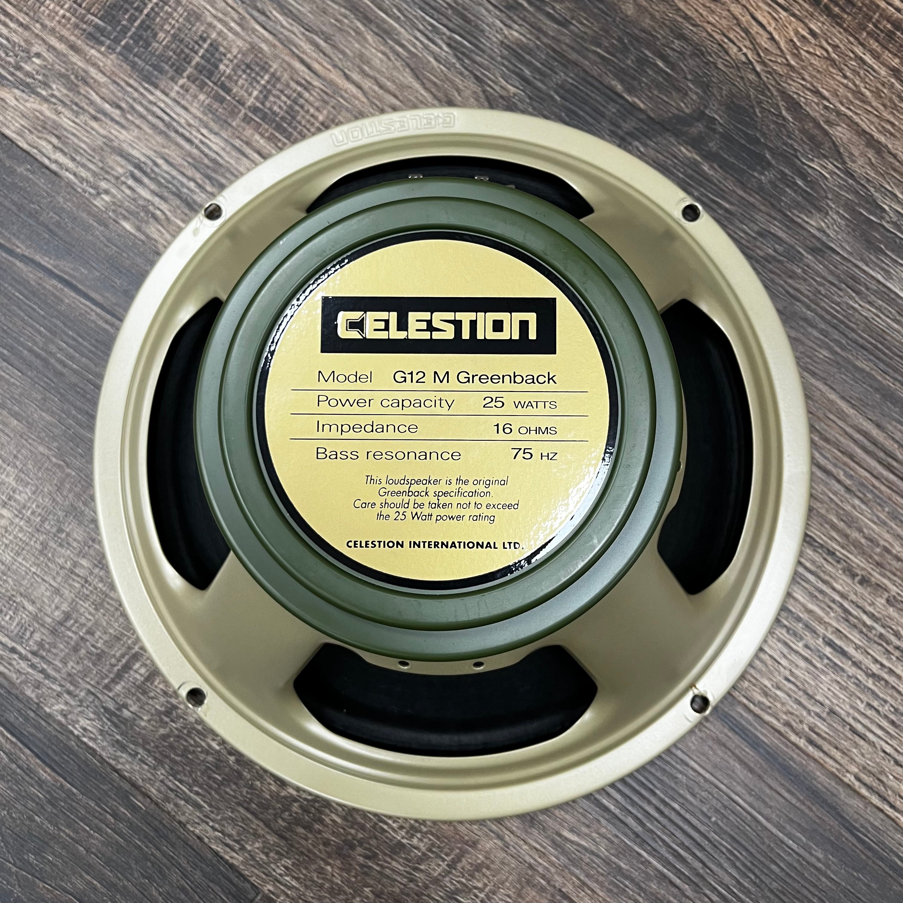 Used Celestion G12M Greenback 25 Watts 16 Ohm Made In UK w Used Celestion G12M Greenback 25 Watts 16 Ohm Made In UK w