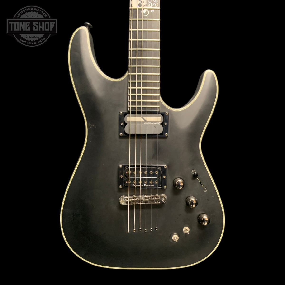 Front of Used 2012 Schecter Blackjack SLS C-1 S Matte Black TFW3871.