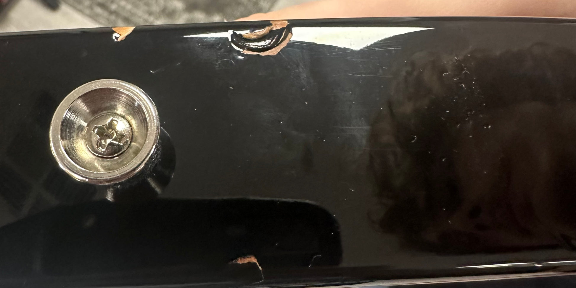 Damage on bottom of Used 2015 Fender American Standard Telecaster 3-Tone Sunburst w/case TSS3886