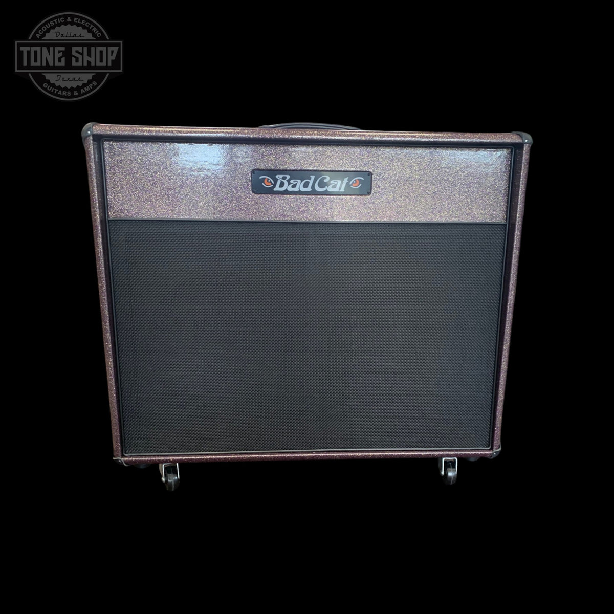 Front of Used 2026 Bad Cat TSG Exclusive Era 212x Purple Sparkle 2x12 Speaker Cabinet TFW3869.