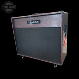 Right side of Used 2026 Bad Cat TSG Exclusive Era 212x Purple Sparkle 2x12 Speaker Cabinet TFW3869.