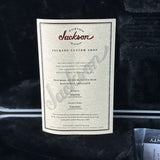 Jackson guitar certificate on a black background