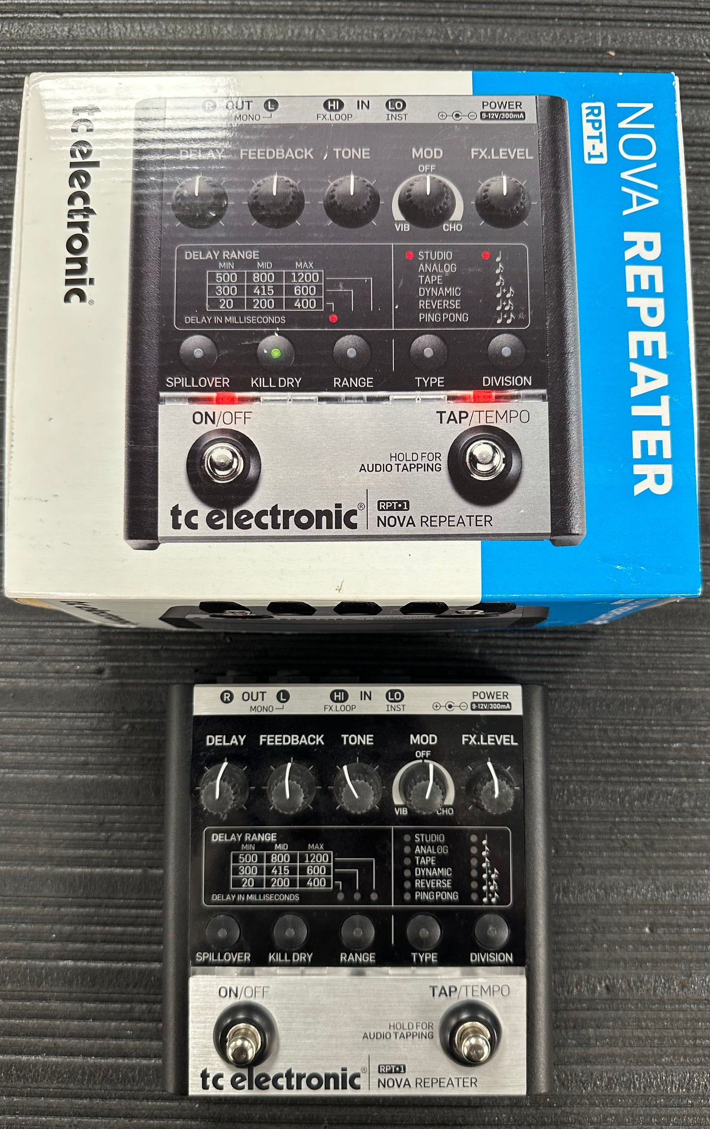 Top with box of Used TC Electronic RPT-1 Nova Repeater Delay Pedal w/box TSS3891