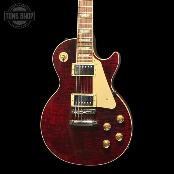 Front of Used 2012 Gibson Les Paul Traditional Wine Red.