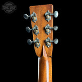 Back of headstock of Used Martin Custom Shop 1937 Authentic Spec Slope Shoulder Dread Teardrop Sunburst VTS Adi/EIR.