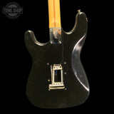 Back of body of Used Squier Stratocaster Black TFW3685.