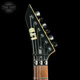 Headstock of Used ESP LTD MIJ Black.