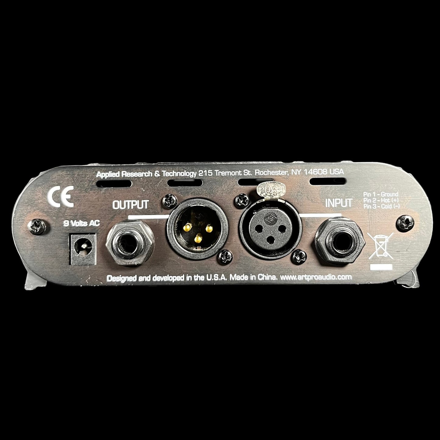 Back of Used ART Tube MP Microphone and Instrument Tube Preamp TFW2322