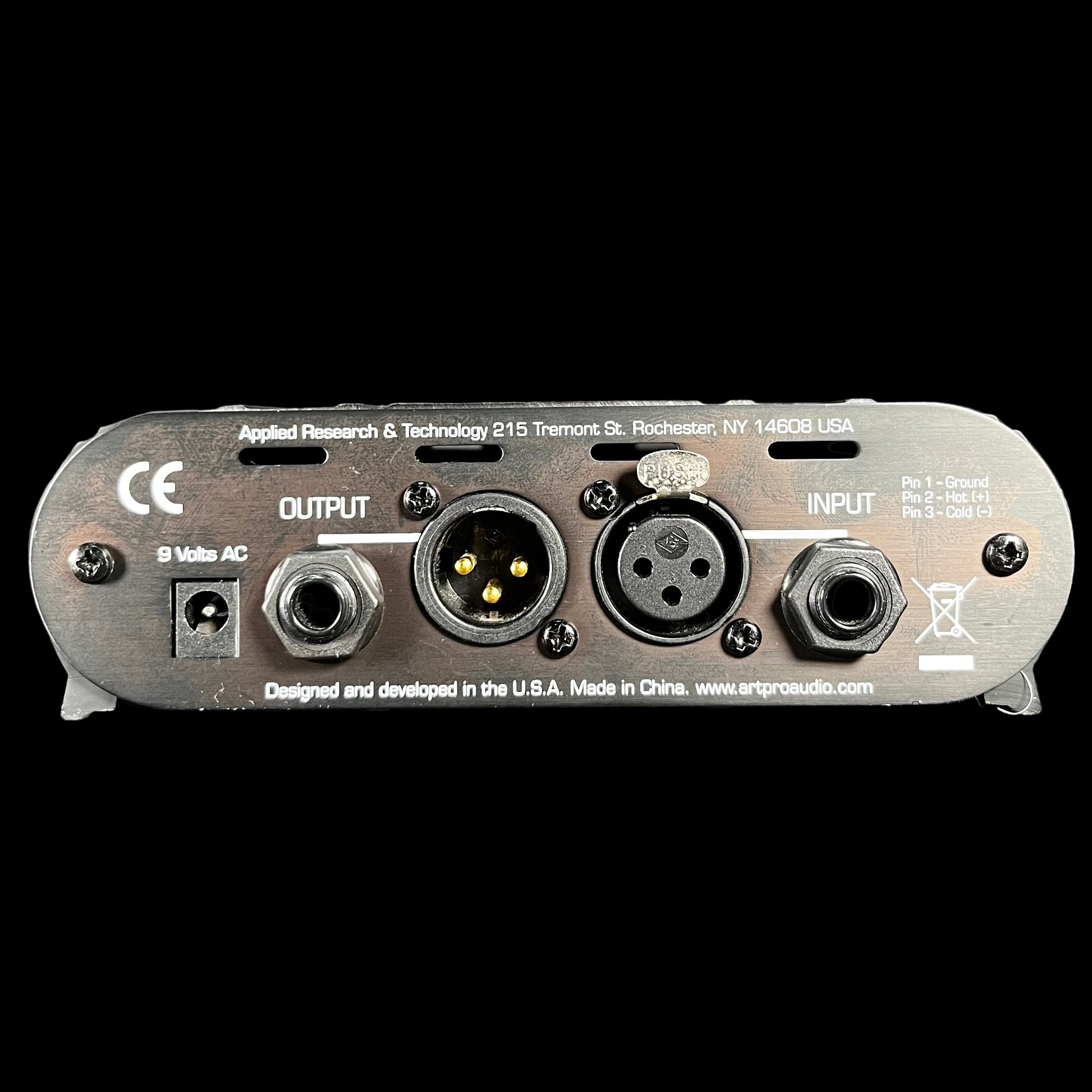 Back of Used ART Tube MP Microphone and Instrument Tube Preamp TFW2322