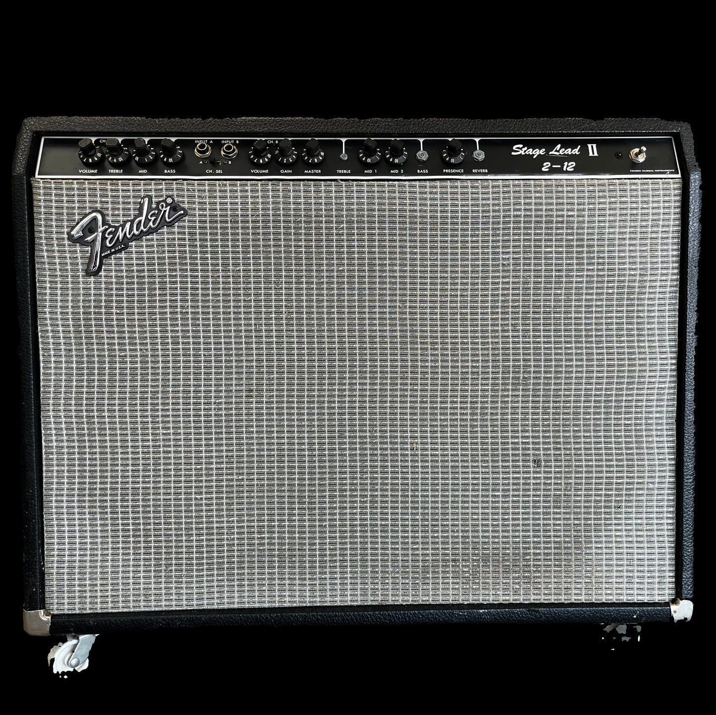 Front of Used 80's Fender Stage Lead II 2-12 Amplifier TFW2323