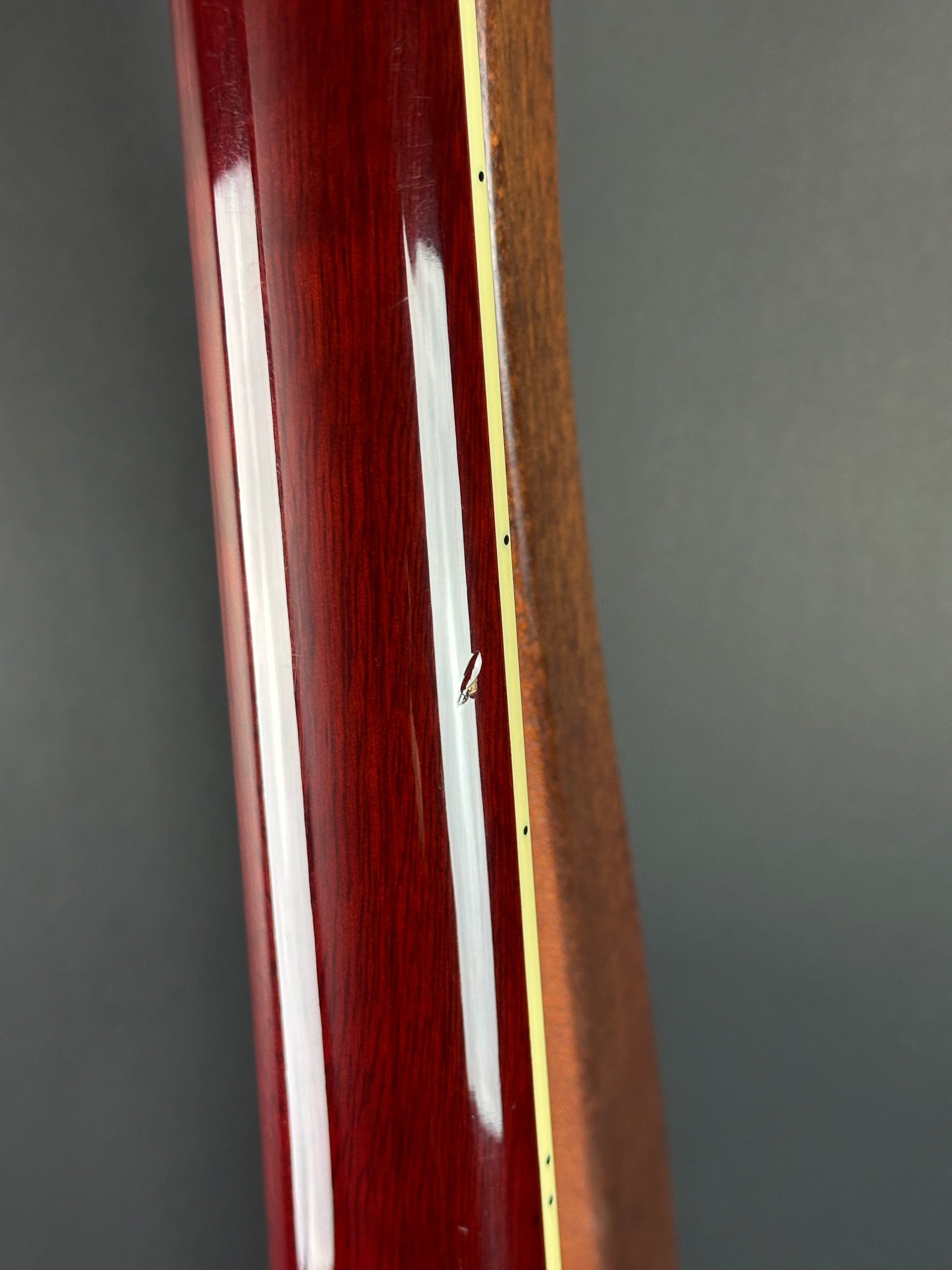 Ding on back of neck of Used Ibanez Artcore AS73-TCR Hollowbody.