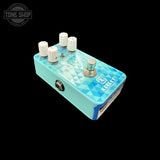 Right side of Used Keeley Compressor Plus (Limited Edition Geometric Blue) TFW3589.
