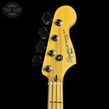 Headstock of Used Fender Squier II P-Bass Black.