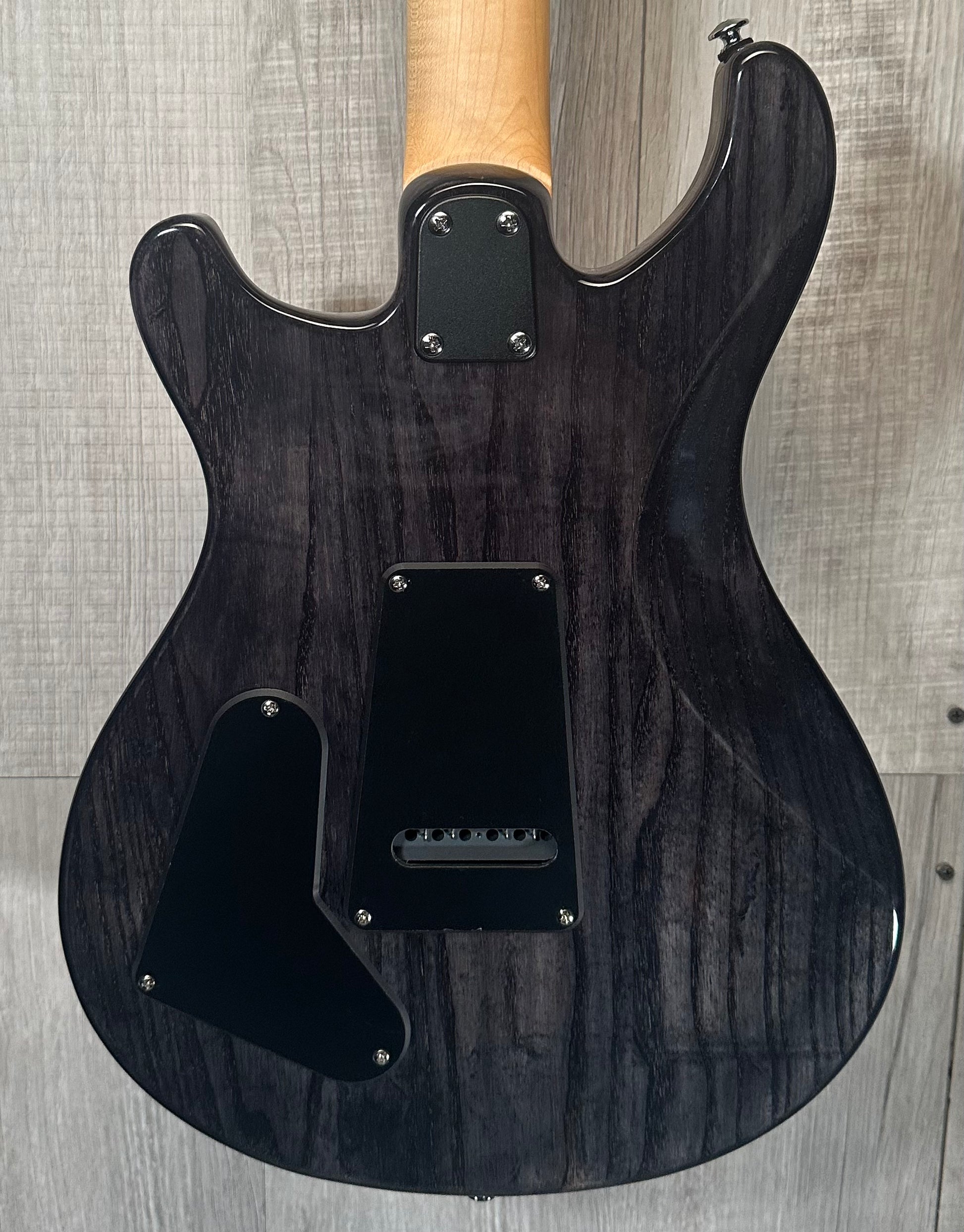 Back of Used PRS SE Swamp Ash Special Charcoal w/bag TSS3894