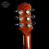 Back of headstock of Used Epiphone PR350S Acoustic.