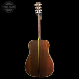 Back of Used 1976 Yamaha L-6 Dreadnought w/Binding Repair w/Neck Repair.