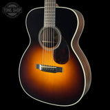 Front angle of Collings OM2 A HC Hill Country Sunburst Adirondack.