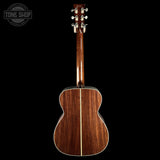 Full back of Collings OM2 A HC Hill Country Sunburst Adirondack.