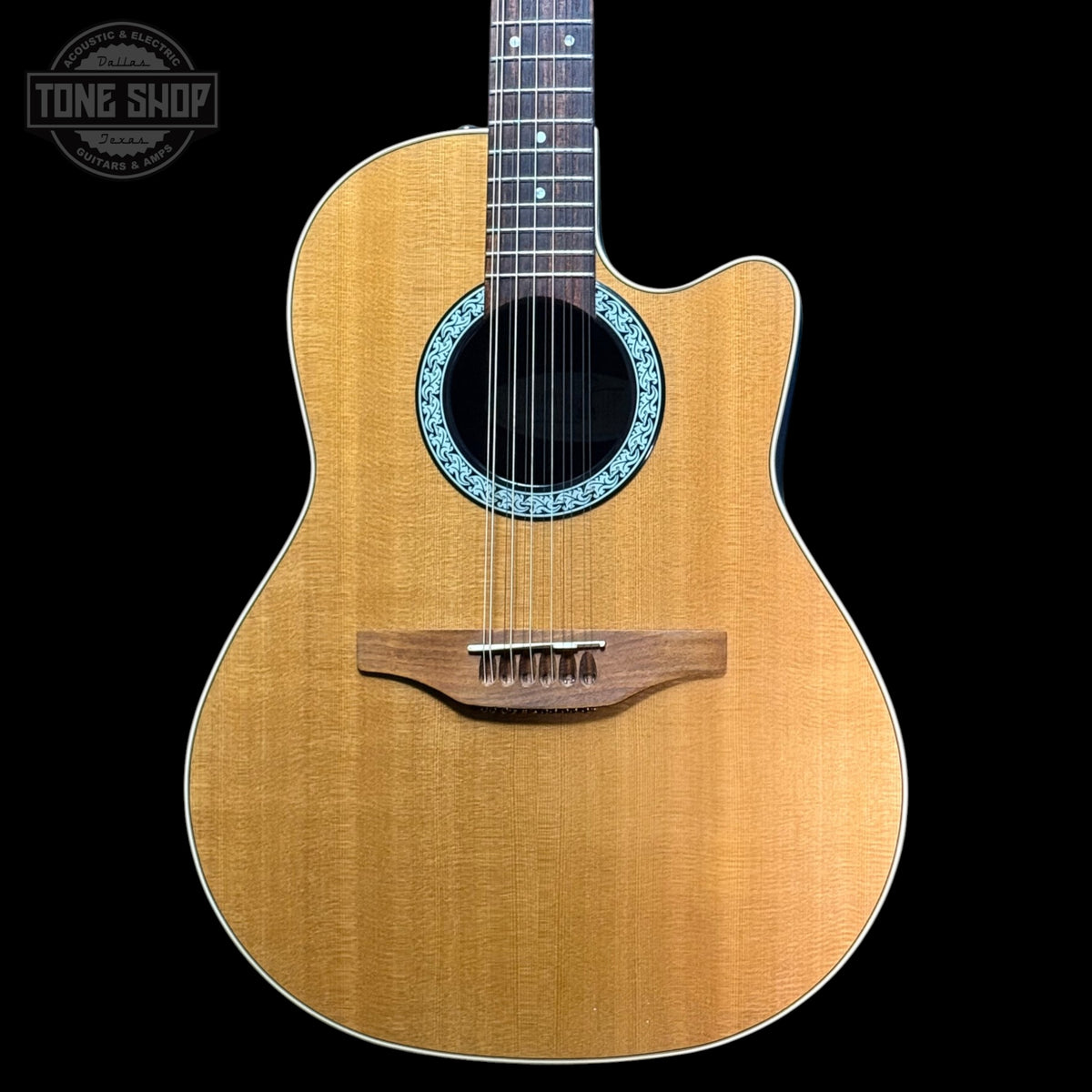 Front of Used Ovation Balladeer 6751 12-String.