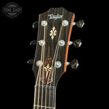 Taylor guitar headstock with brand logo on a black background